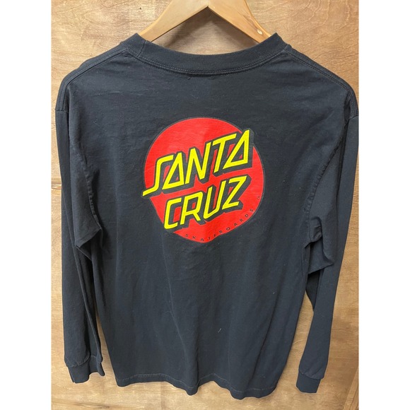 Santa Cruz Other - Santa Cruz Skateboards Mens Long Sleeve Dot Logo Graphic T-Shirt Black Size M